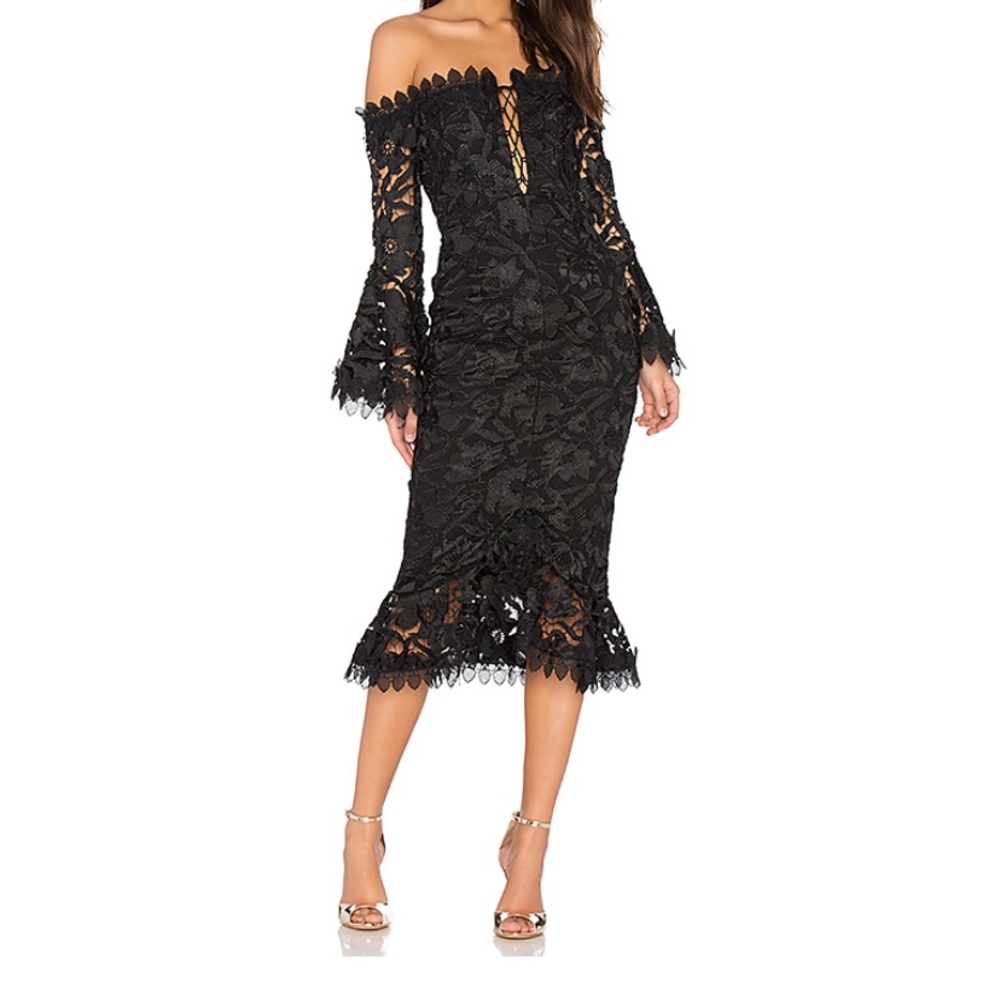 NICHOLAS Botanical Lace Dress in Black size 2